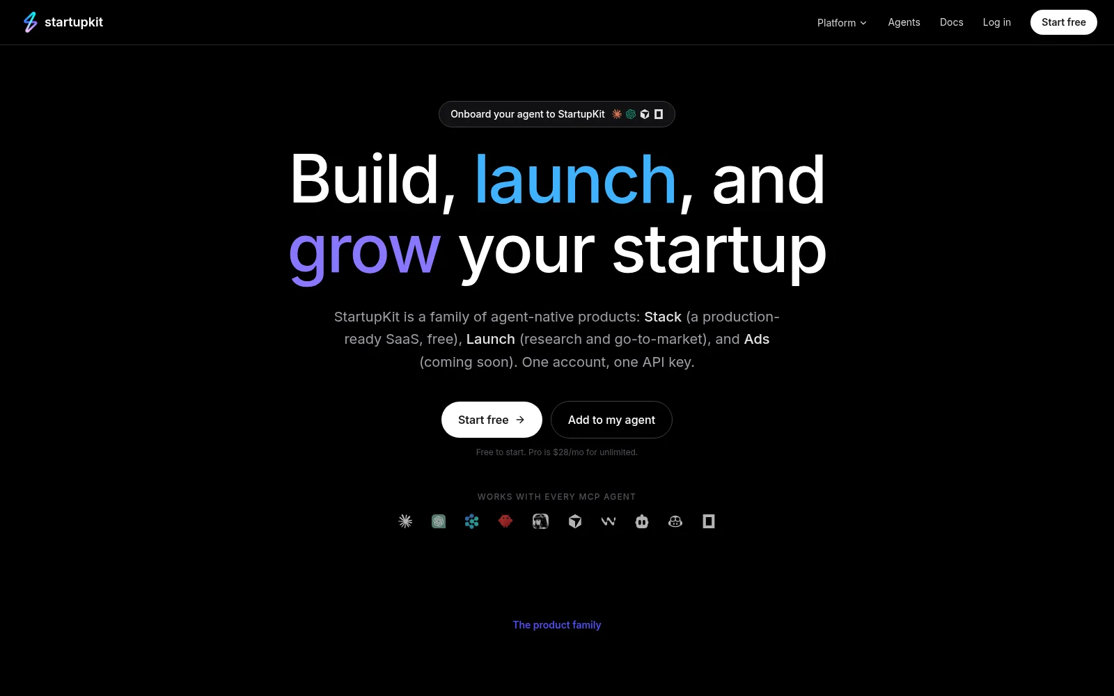 StartupKit homepage